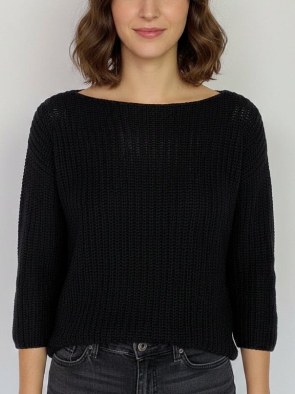 T. Babaton Aritizia | Linen & Silk Knit Sweater | Black | Medium